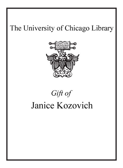 Gift of Janice Kozovich bookplate