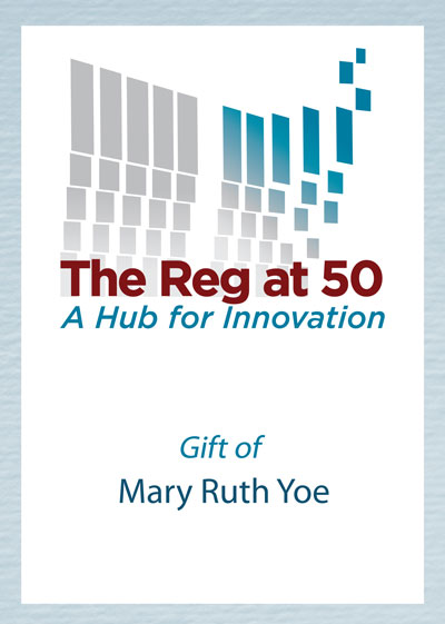 Gift of Mary Ruth Yoe made to the Library Annual Fund to mark the Reg at 50 on Giving Tuesday 2020 bookplate