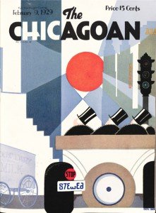 Abstract street scene on Chicagoan cover, February 9, 1929