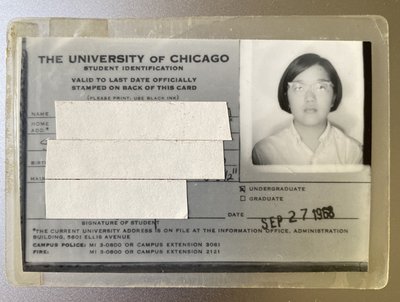 University of Chicago Student Identification card with photo