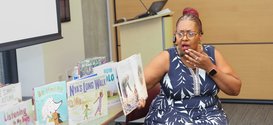 Library Community Event Storytime Carmenita Peoples from Regenstein Library’s Spooky Storytime