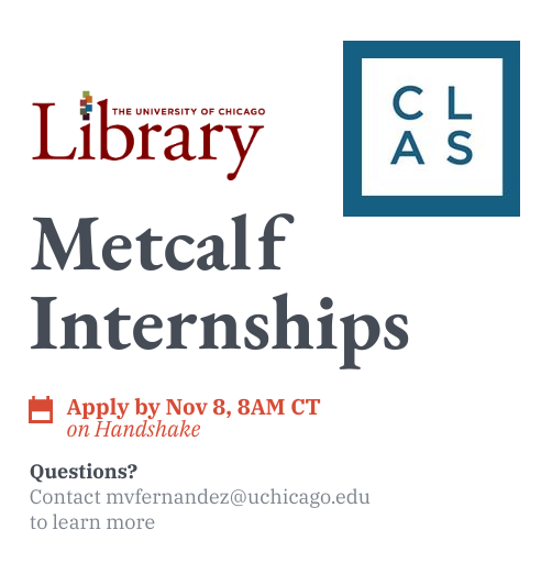 Apply now for winter and spring Metcalf Internships at the Library