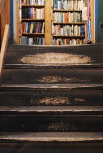 Seminary Co-op wooden staircase